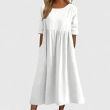 Thalyvia | Comfortable Dress – White | The Bellemont Sisters Australia
