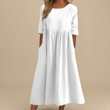 Faye | Flattering Dress – White | The Bellemont Sisters Australia