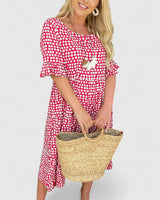 Anastasia - Comfortable Summer Dress – Red | The Bellemont Sisters Australia