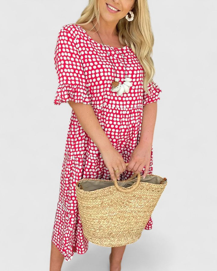 Anastasia - Comfortable Summer Dress – Red | The Bellemont Sisters Australia