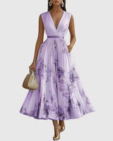 Rowella | Elegant Pleated Maxi Dress – Purple | The Bellemont Sisters Australia