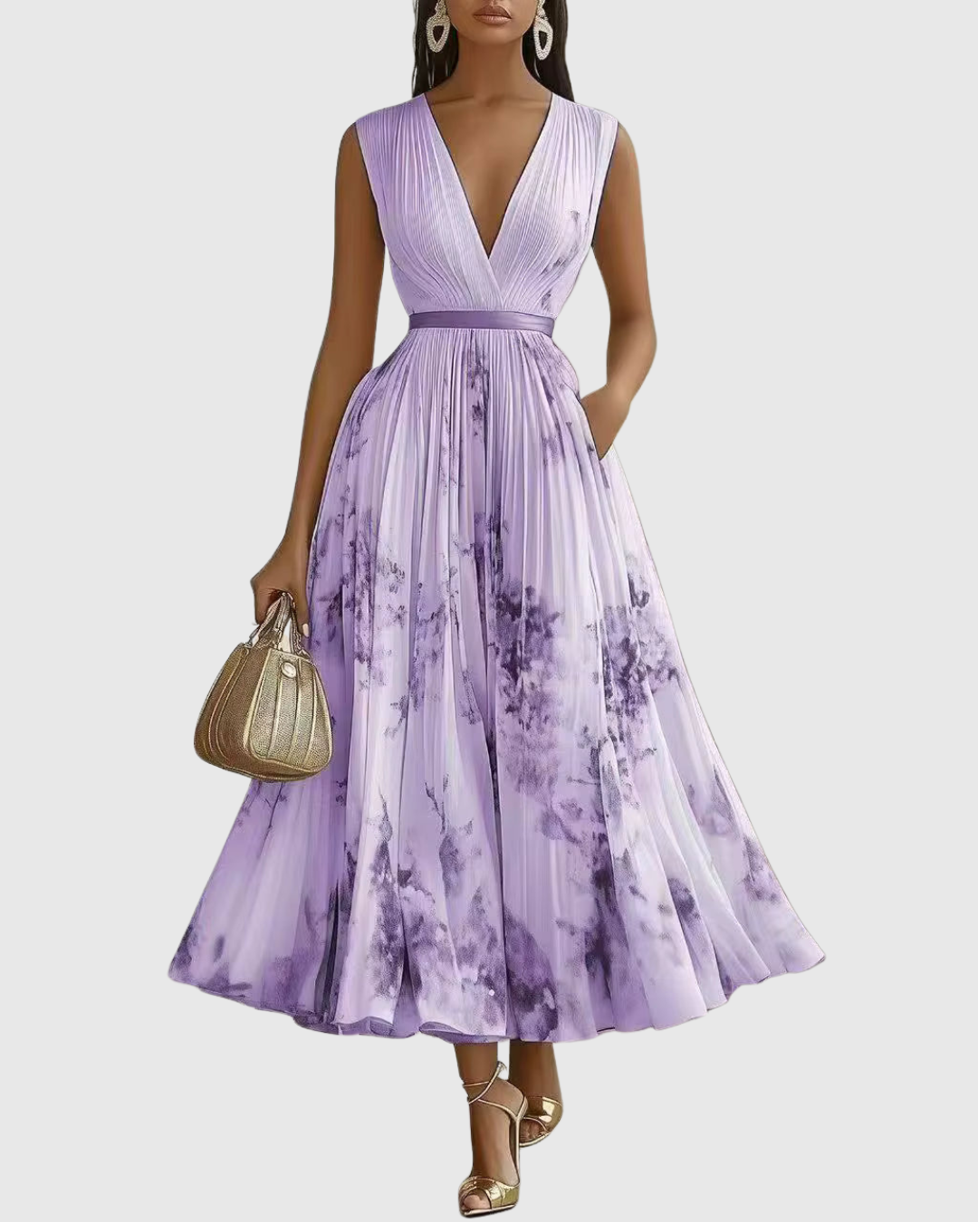 Rowella | Elegant Pleated Maxi Dress – Purple | The Bellemont Sisters Australia