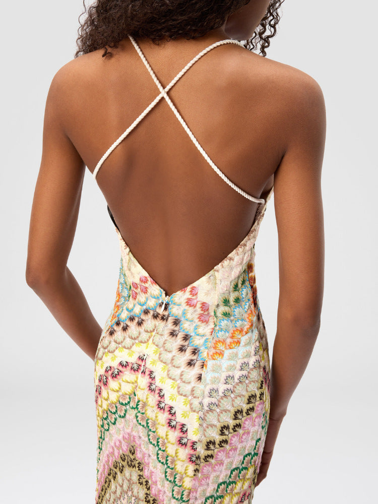 Mariana | Multicolor Knit V-Neck Maxi Dress | The Bellemont Sisters Australia