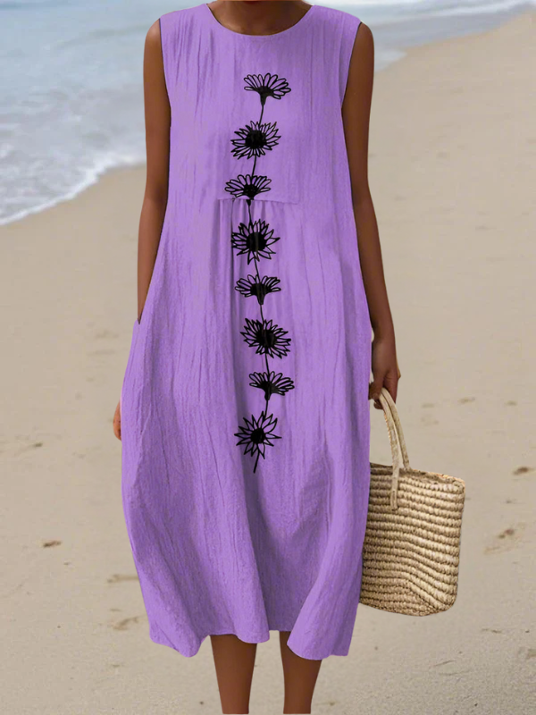Emma™ Violet Bloom Midi Dress – Multicolor | The Bellemont Sisters Australia