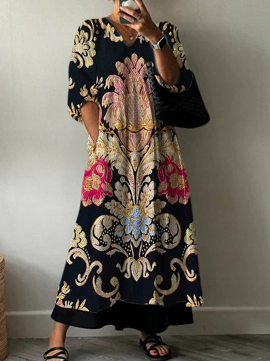 Elegant Print Dress Clara | The Bellemont Sisters Australia