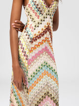 Mariana | Multicolor Knit V-Neck Maxi Dress | The Bellemont Sisters Australia