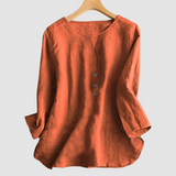 Melisa™ Casual Cotton & Linen Blouse – Red | The Bellemont Sisters Australia