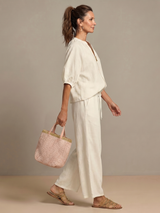 Natalia | Zip Front Blouson Top Wide Leg Set | The Bellemont Sisters Australia