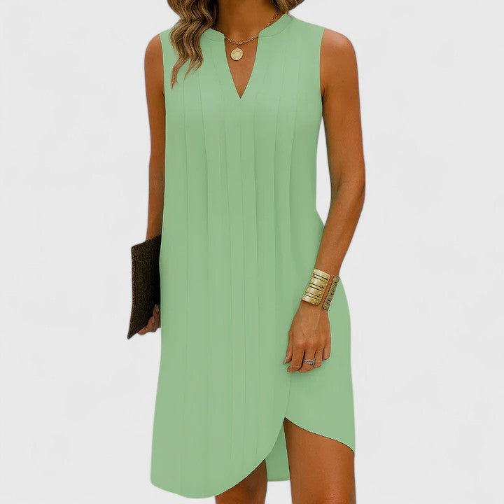 Clarhild | Elegant Flattering Dress With V-Neck | The Bellemont Sisters Australia