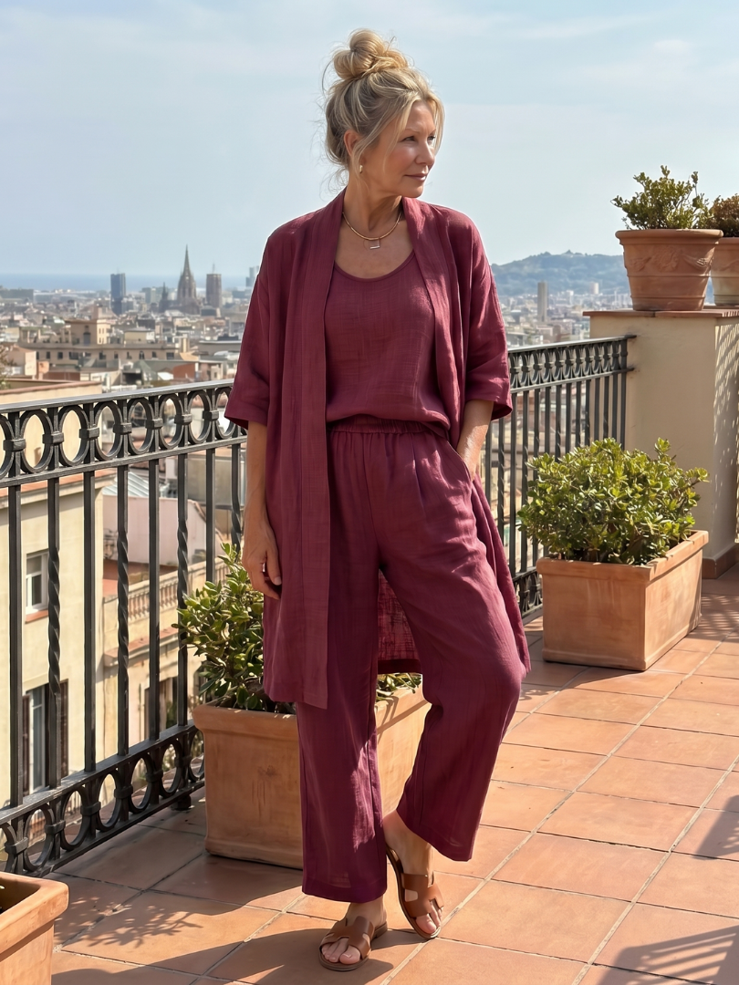 Yael | Three Piece Relaxed Top Pant Set | The Bellemont Sisters Australia