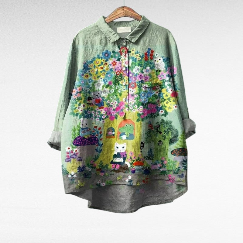 Elena | Elegant Breezy Summer Blouse – Multicolored | The Bellemont Sisters Australia