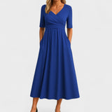 Ida | Elegant Midi Dress – Blue | The Bellemont Sisters Australia