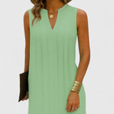 Clarhild | Elegant Flattering Dress With V-Neck – Green | The Bellemont Sisters Australia