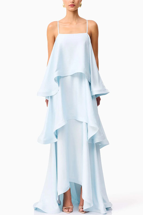 Mia | Women's Elegant Satin Open Back Maxi Dress – Blue | The Bellemont Sisters Australia