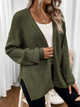 Amelie | Open Front Pointelle Knit Cardigan, Oversized Everyday Layer | The Bellemont Sisters Australia
