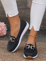 Ellie - Flat Moccasins with Buckle – Black | The Bellemont Sisters Australia
