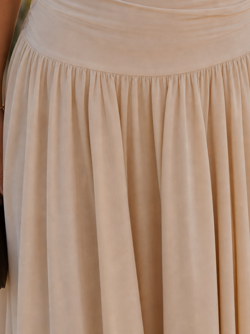 Zelene | Strapless Ruched Bodice Midi Dress | The Bellemont Sisters Australia