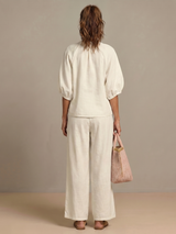 Natalia | Zip Front Blouson Top Wide Leg Set | The Bellemont Sisters Australia