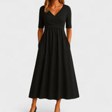 Ida | Elegant Midi Dress – Black (Almost Sold Out) | The Bellemont Sisters Australia