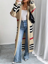 Alina | Colorblock Striped Longline Cardigan, Western Style Midi Layer | The Bellemont Sisters Australia
