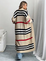 Alina | Colorblock Striped Longline Cardigan, Western Style Midi Layer | The Bellemont Sisters Australia