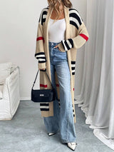 Alina | Colorblock Striped Longline Cardigan, Western Style Midi Layer | The Bellemont Sisters Australia