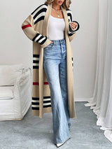 Alina | Colorblock Striped Longline Cardigan, Western Style Midi Layer | The Bellemont Sisters Australia