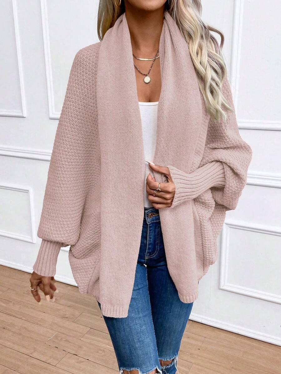 Annika | Shawl Collar Batwing Sleeve Cardigan, Cozy Open Front Layer | The Bellemont Sisters Australia
