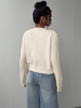 Adeline | Round Neck Button Front Cardigan, Cropped Everyday Knit | The Bellemont Sisters Australia