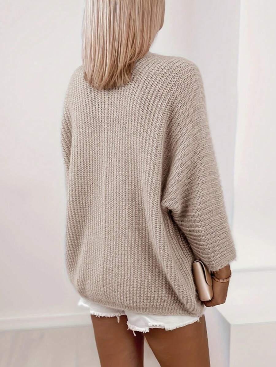 Alyssa | Open Front Knit Cardigan with Batwing Sleeves, Cozy Midi Length Layer | The Bellemont Sisters Australia