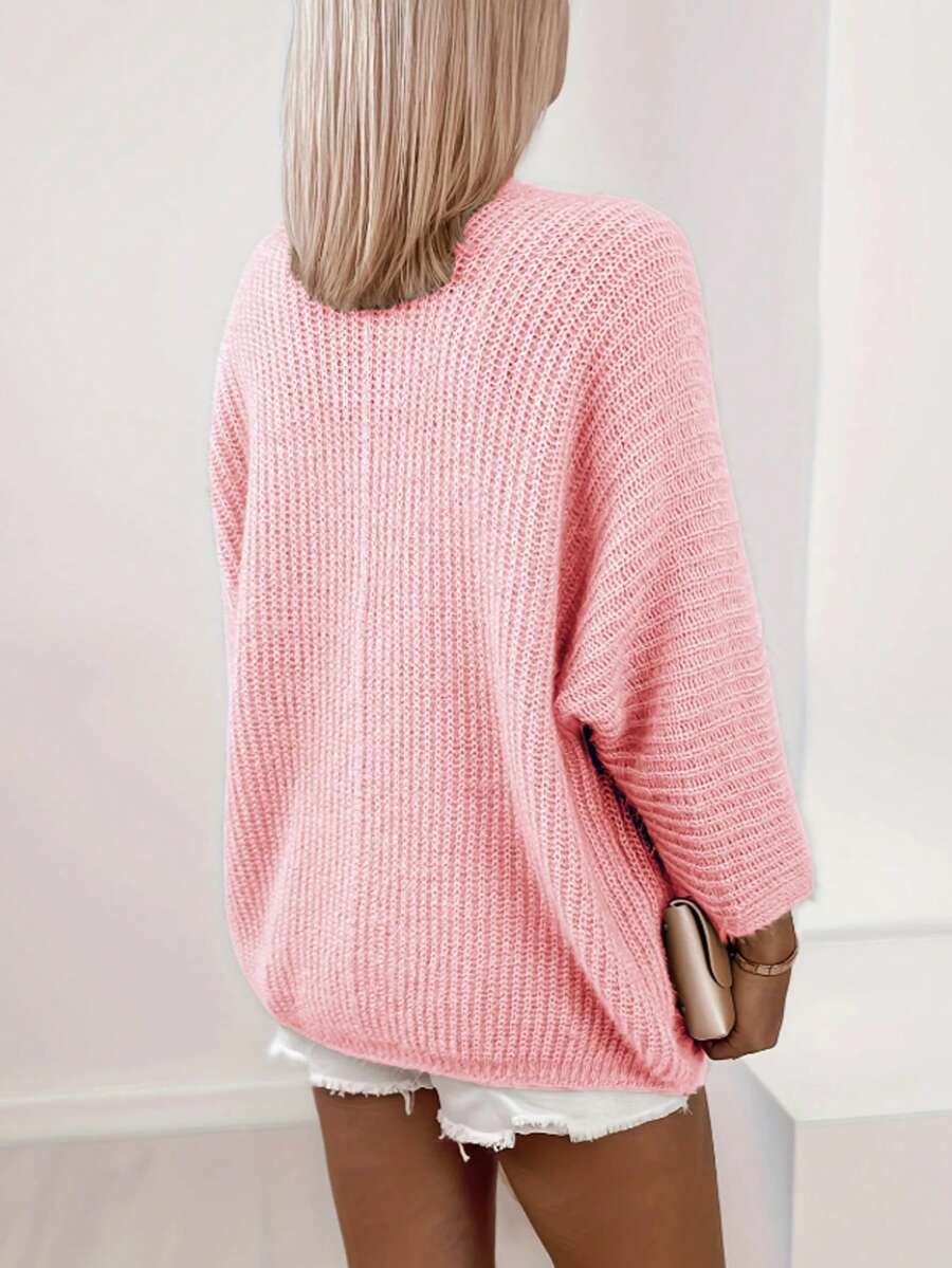 Alyssa | Open Front Knit Cardigan with Batwing Sleeves, Cozy Midi Length Layer | The Bellemont Sisters Australia