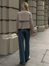 Annabelle | Houndstooth High Neck Button Front Jacket, Chic Winter Coat | The Bellemont Sisters Australia