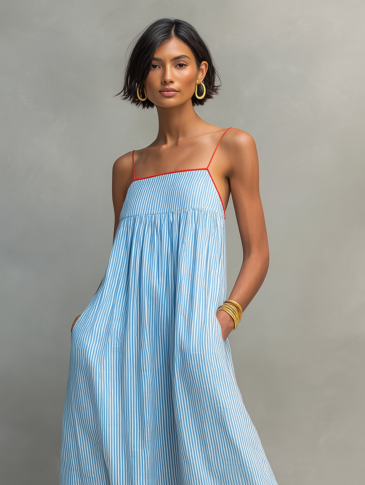 Women's Minimalist Striped Maxi Dress | The Bellemont Sisters Australia