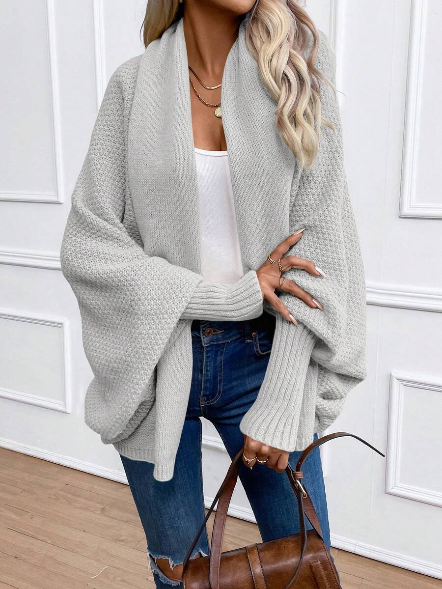 Annika | Shawl Collar Batwing Sleeve Cardigan, Cozy Open Front Layer | The Bellemont Sisters Australia