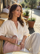 Natalia | Zip Front Blouson Top Wide Leg Set | The Bellemont Sisters Australia