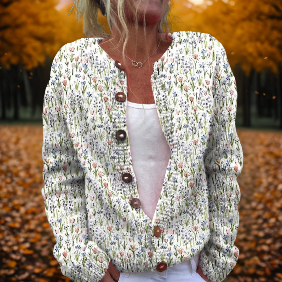 Michelle | Spring Art Cardigan – Multicolour | The Bellemont Sisters Australia
