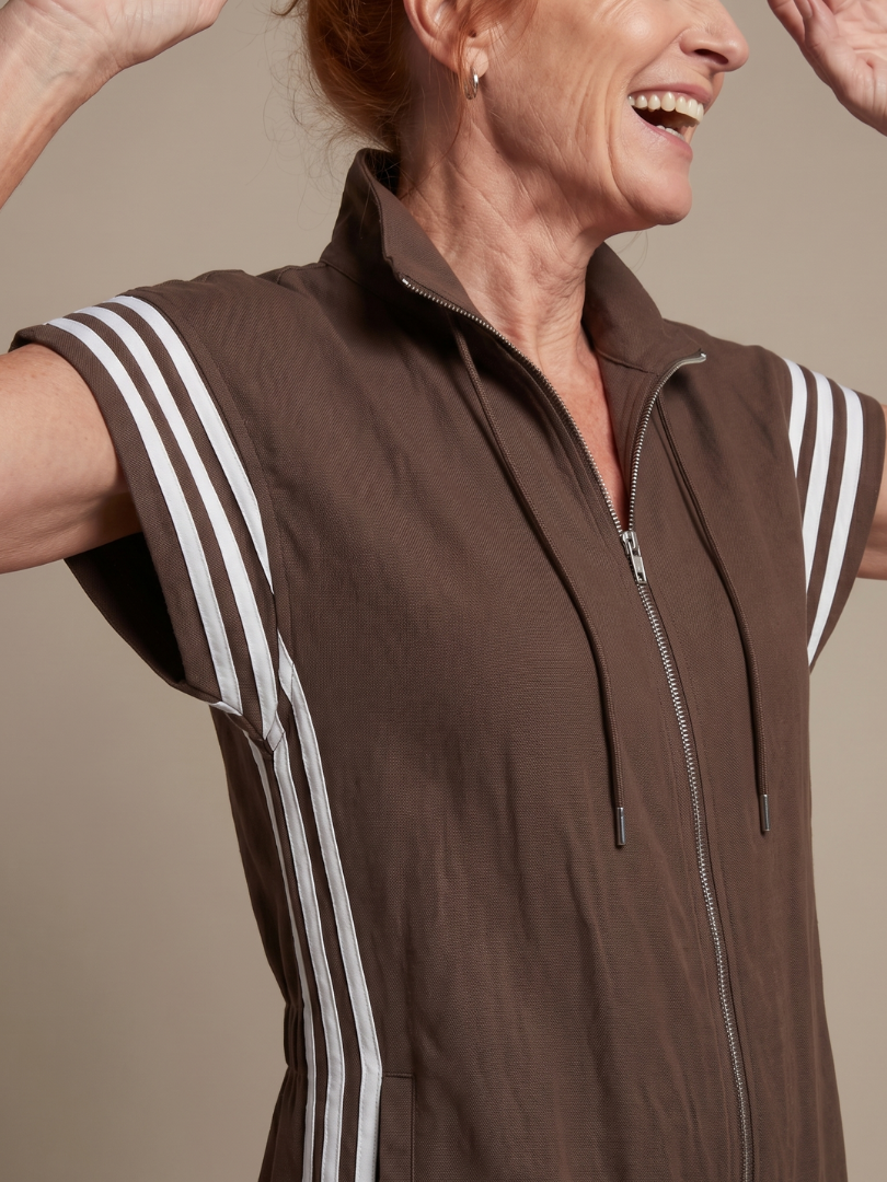 Lark | Zip Front Stripe Panel Jumpsuit | The Bellemont Sisters Australia
