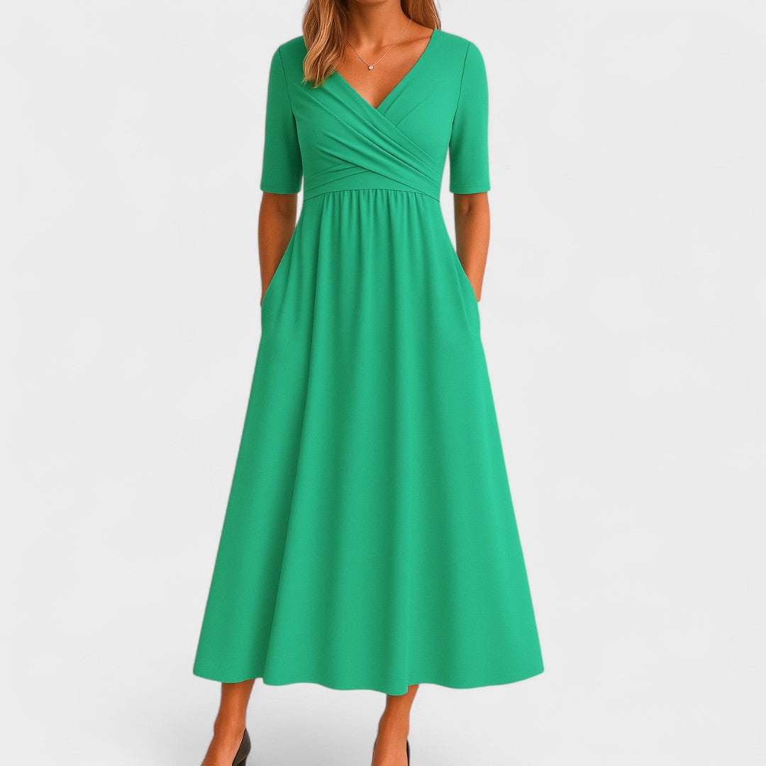 Ida | Elegant Midi Dress – Green | The Bellemont Sisters Australia