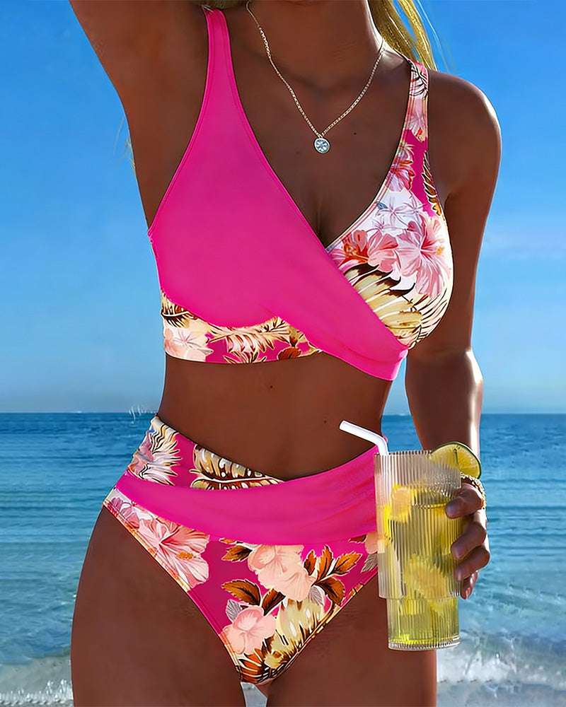 Jolina - Floral Wrap Bikini Set – Pink | The Bellemont Sisters Australia