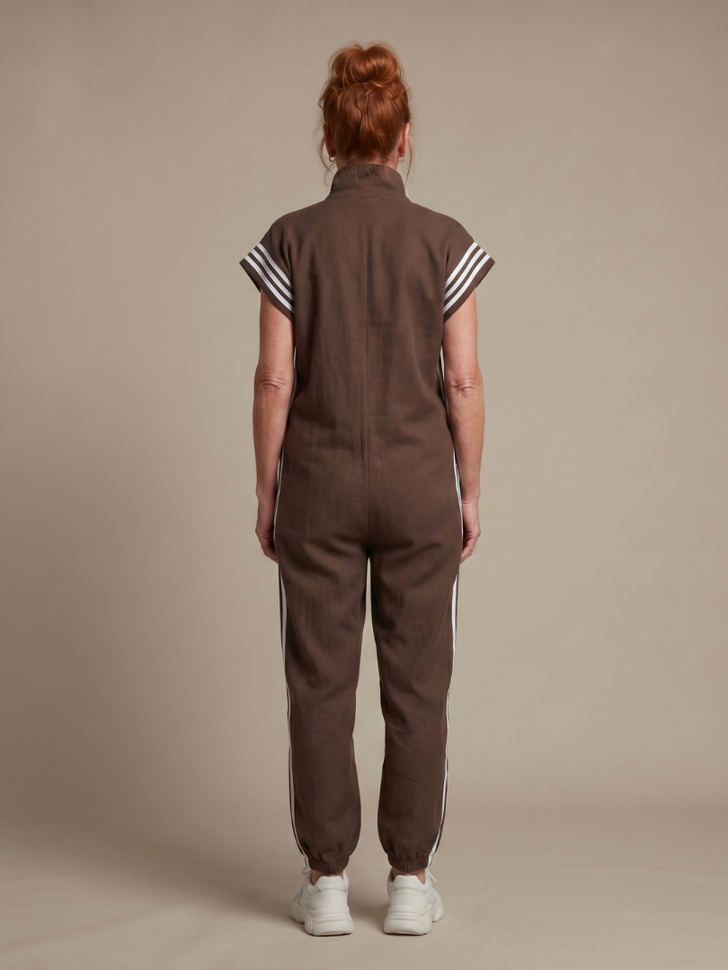 Lark | Zip Front Stripe Panel Jumpsuit | The Bellemont Sisters Australia