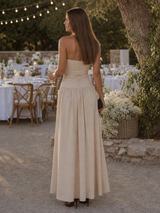 Zelene | Strapless Ruched Bodice Midi Dress | The Bellemont Sisters Australia