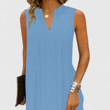 Clarhild | Elegant Flattering Dress With V-Neck – Blue | The Bellemont Sisters Australia