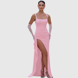 Cell | Elegant Formal Slip Maxi Dress With Open Back – Pink | The Bellemont Sisters Australia