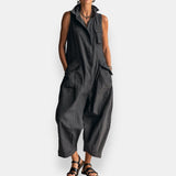 RYKER | SLEEVELESS CARGO JUMPSUIT – Black | The Bellemont Sisters Australia