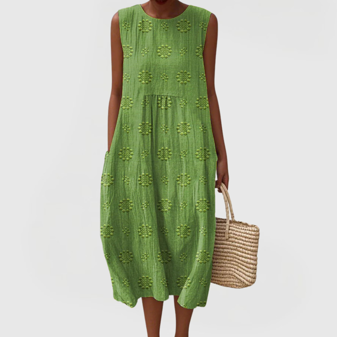 Teresa | Elegant Dress With Pockets – Green | The Bellemont Sisters Australia