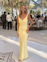 Sigler | Sleeveless Cowl Neck Fitted Maxi Dress – Yellow | The Bellemont Sisters Australia