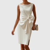 Ainsley | Stylish Sleeveless Midi Dress – White | The Bellemont Sisters Australia