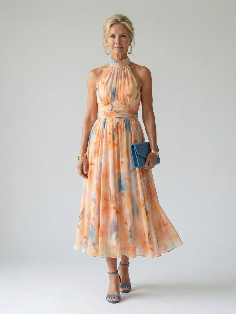 Elin™ Soft Halter Midi Dress | The Bellemont Sisters Australia