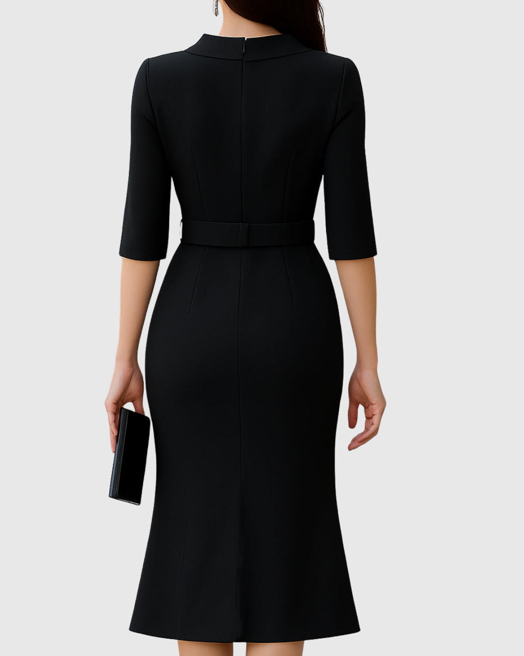Blythewyn | Classic Black Midi Dress | The Bellemont Sisters Australia