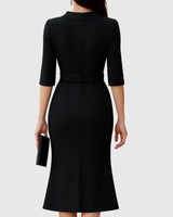 Blythewyn | Classic Black Midi Dress | The Bellemont Sisters Australia